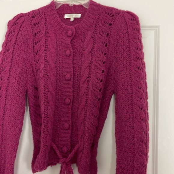 LoveShackFancy Girard Cardigan Sweater Cable Knit Alpaca Made in Peru Medium - Picture 7 of 10